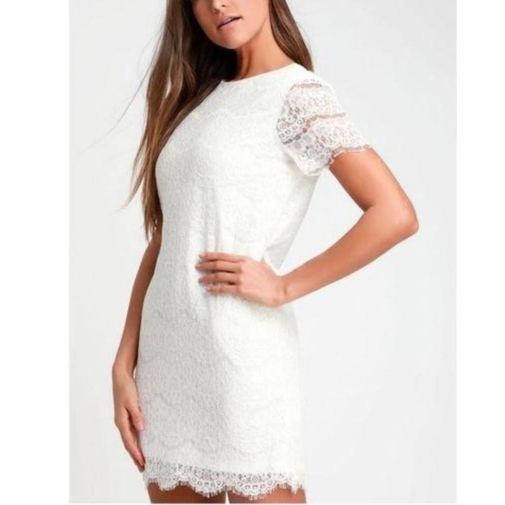 Lulus white lace dress